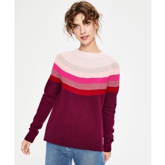 Boden Sweaters - Boden Helena Sweater Wool Cashmere Striped K0179